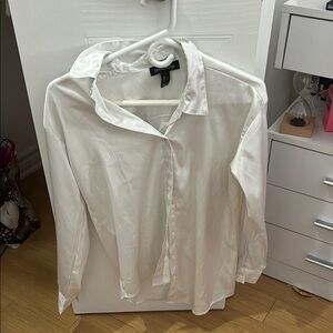 H&M White Dress Shirt Classic Cotton Long Sleeve